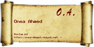 Onea Ahmed névjegykártya
